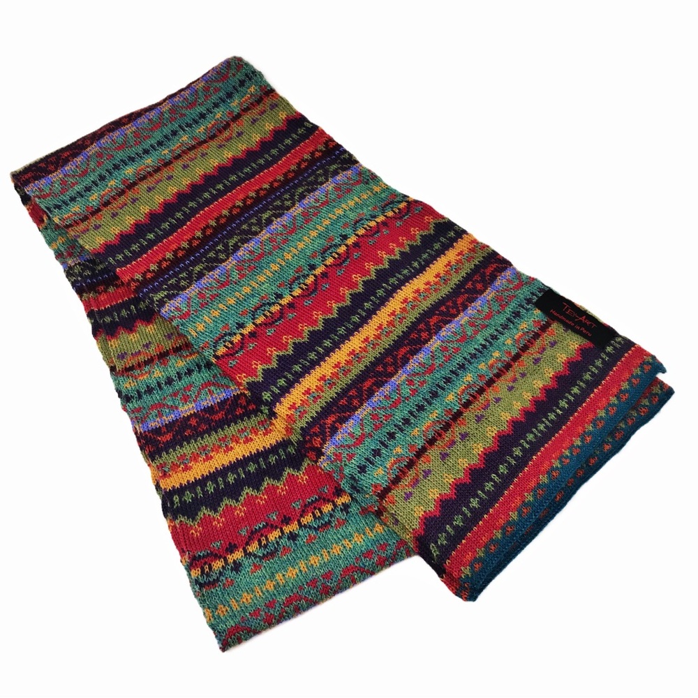 Colorful Alpaca Knit Scarf Handmade in Peru